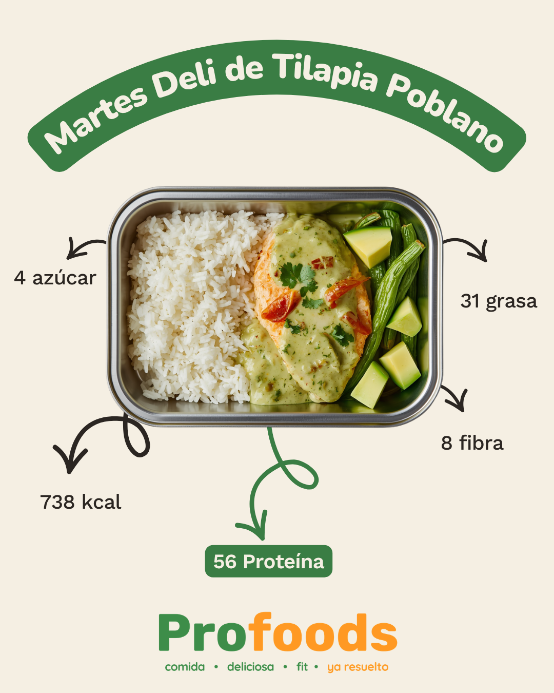Tilapia en salsa de poblano